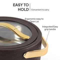 Velvetto Deluxe Insulated Steel Casserole with Glass lid Brown / 2000ml