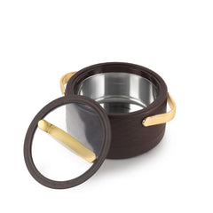 Velvetto Deluxe Insulated Steel Casserole with Glass lid Brown / 2500ml