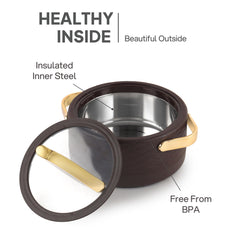 Velvetto Deluxe Insulated Steel Casserole with Glass lid Brown / 2500ml