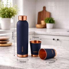 Evita Copper Gifts, Set of 3 Blue