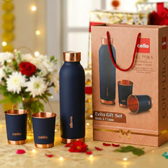 Evita Copper Gifts, Set of 3 Blue