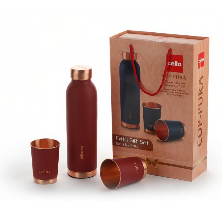 Evita Copper Gifts, Set of 3 Red