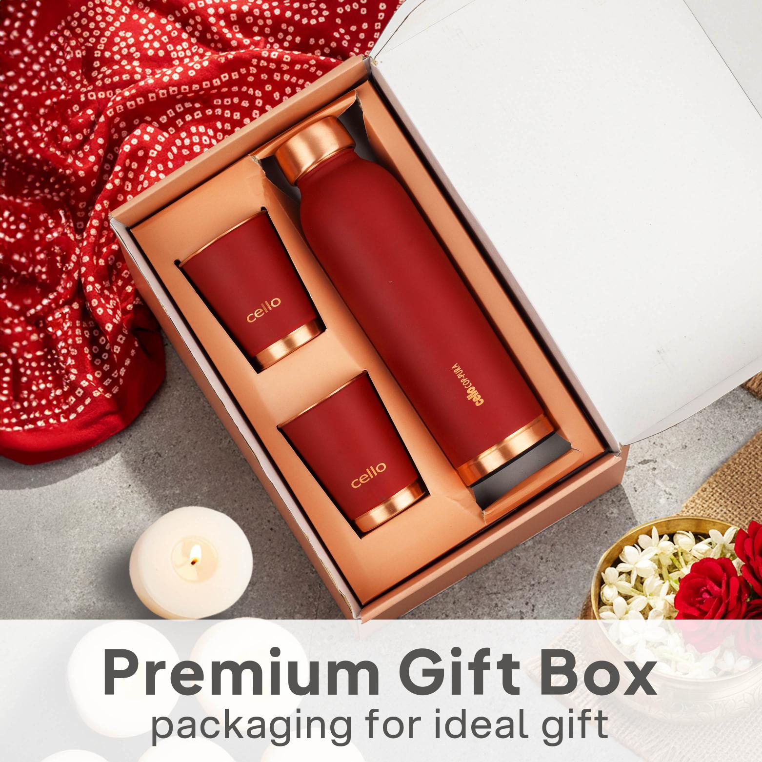 Evita Copper Gifts, Set of 3 Red