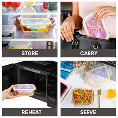 Fit & Fresh Royale Glass Container 3 Pcs / Rectangle