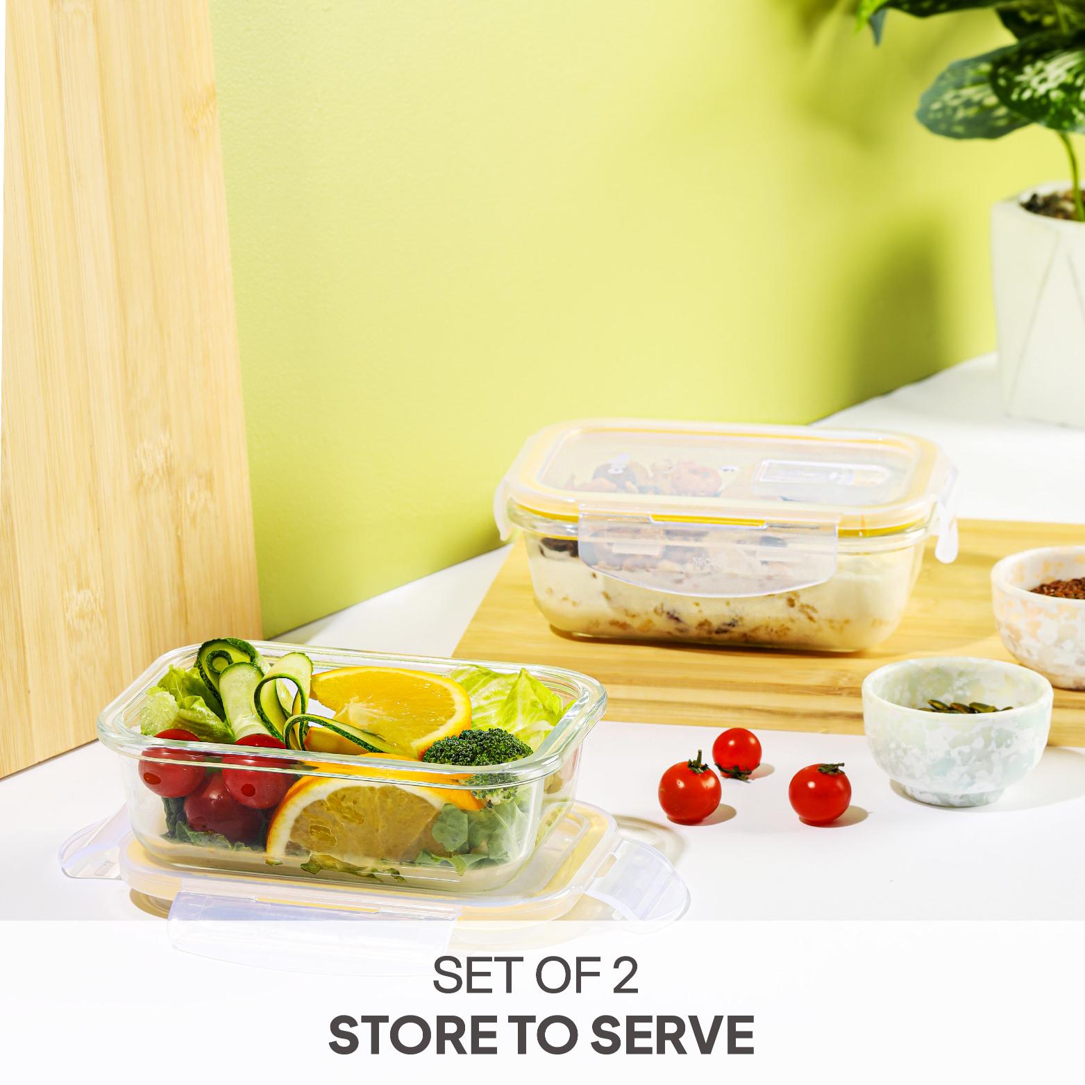 Fit & Fresh Royale Glass Container 2 Pcs / Rectangle