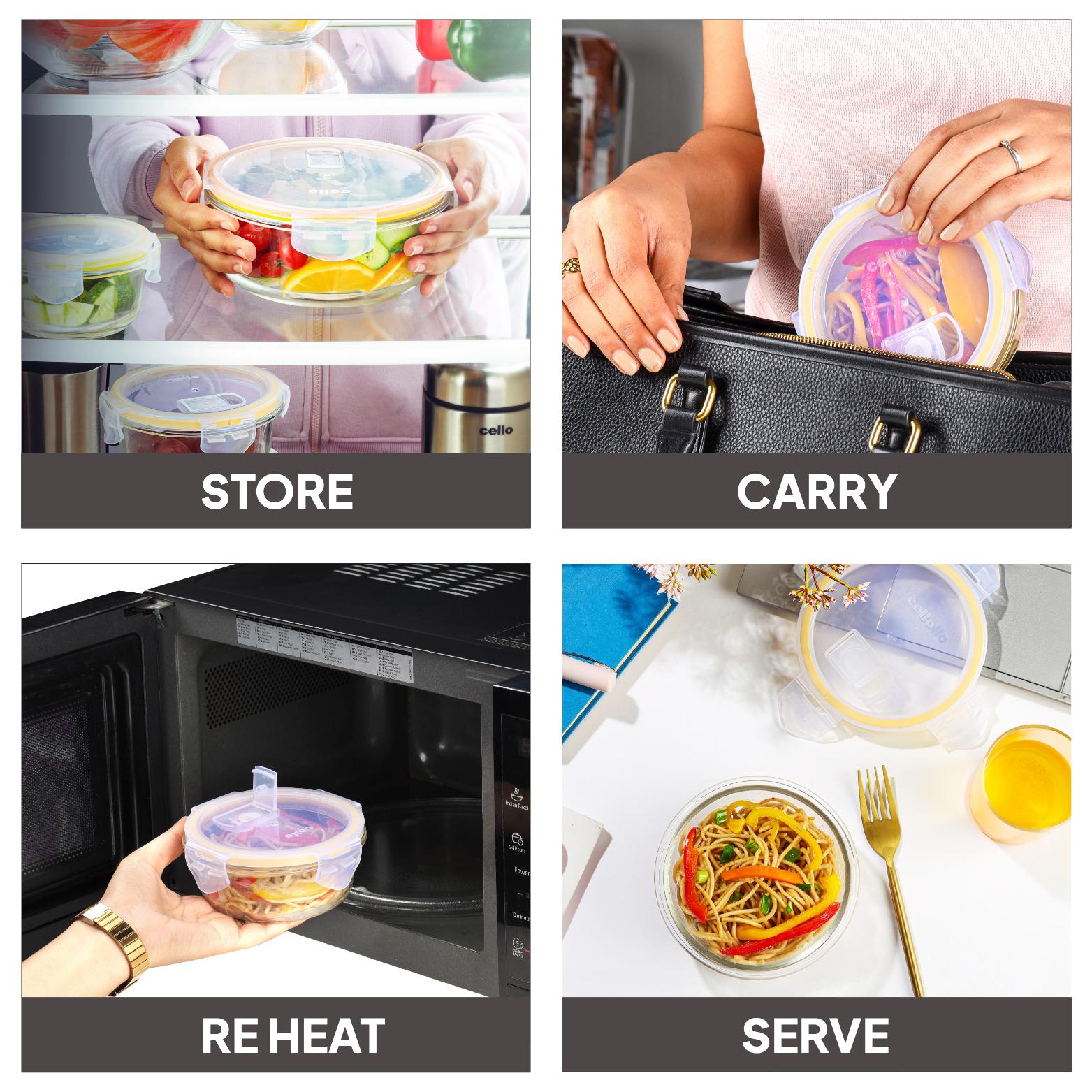 Fit & Fresh Royale Glass Container 4 Pcs / Round