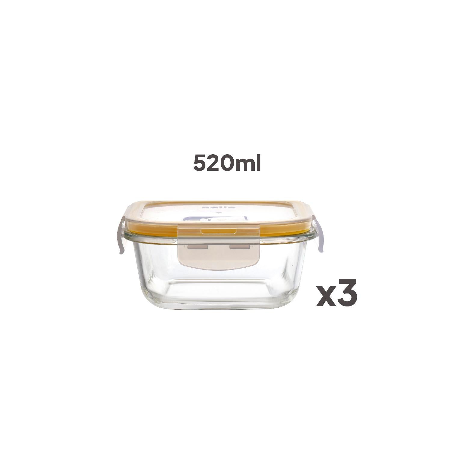 Fit & Fresh Royale Glass Container 3 Pcs / Square