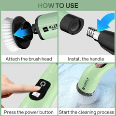 Telescopic Electric Spin Scrubber Green