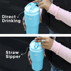 Quench Go Insulated Travel Tumbler with Lid and Straw Blue / 600ml