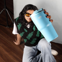Quench Go Insulated Travel Tumbler with Lid and Straw Blue / 600ml