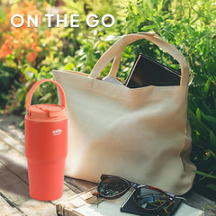 Quench Go Insulated Travel Tumbler with Lid and Straw Peach / 600ml