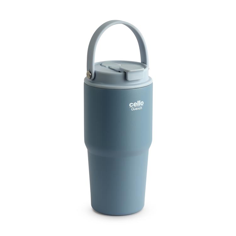 Quench Go Insulated Travel Tumbler with Lid and Straw Grey / 600ml