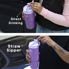 Quench Go Insulated Travel Tumbler with Lid and Straw Purple / 850ml