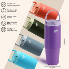 Quench Go Insulated Travel Tumbler with Lid and Straw Purple / 850ml
