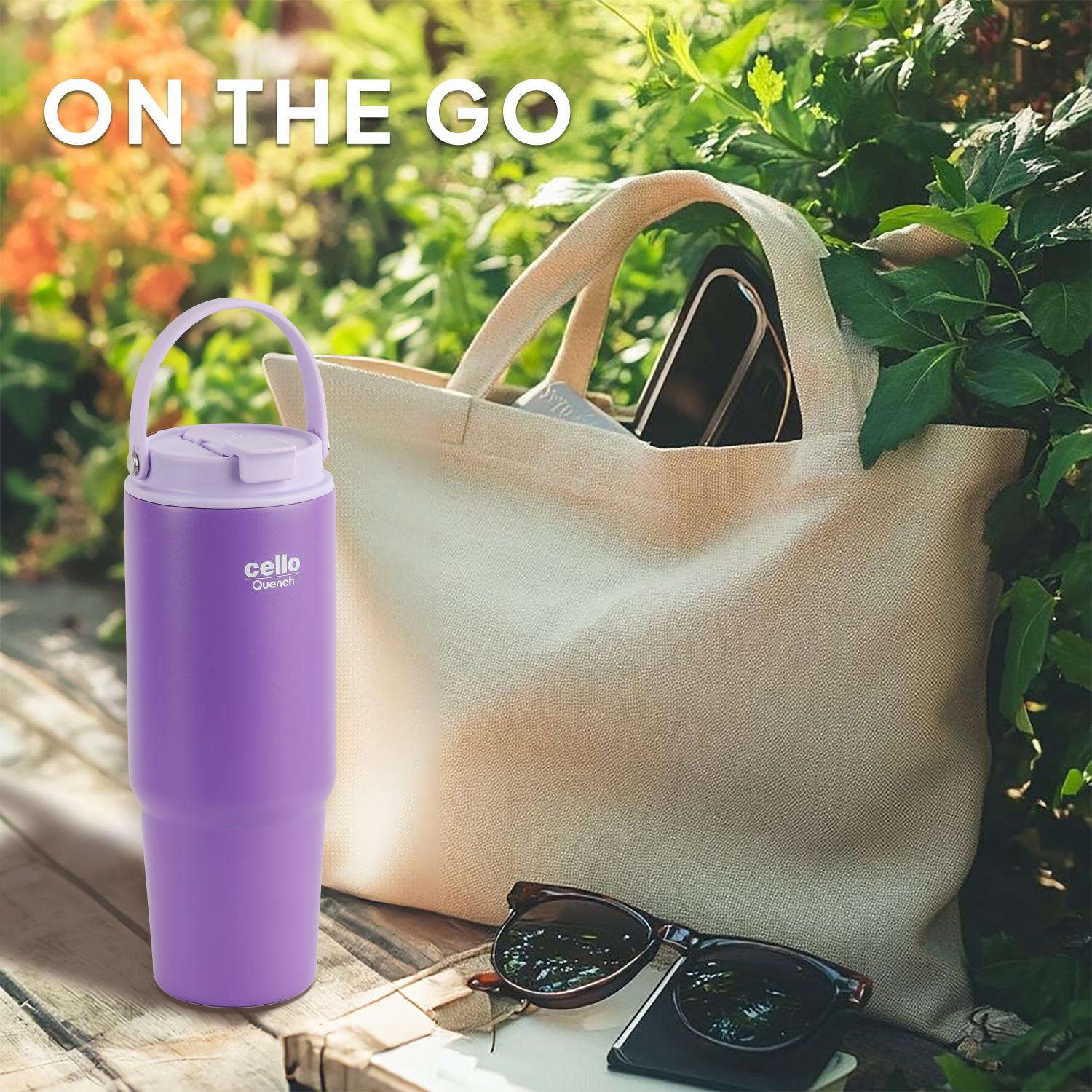 Quench Go Insulated Travel Tumbler with Lid and Straw Purple / 850ml