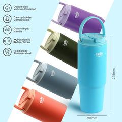 Quench Go Insulated Travel Tumbler with Lid and Straw Blue / 850ml