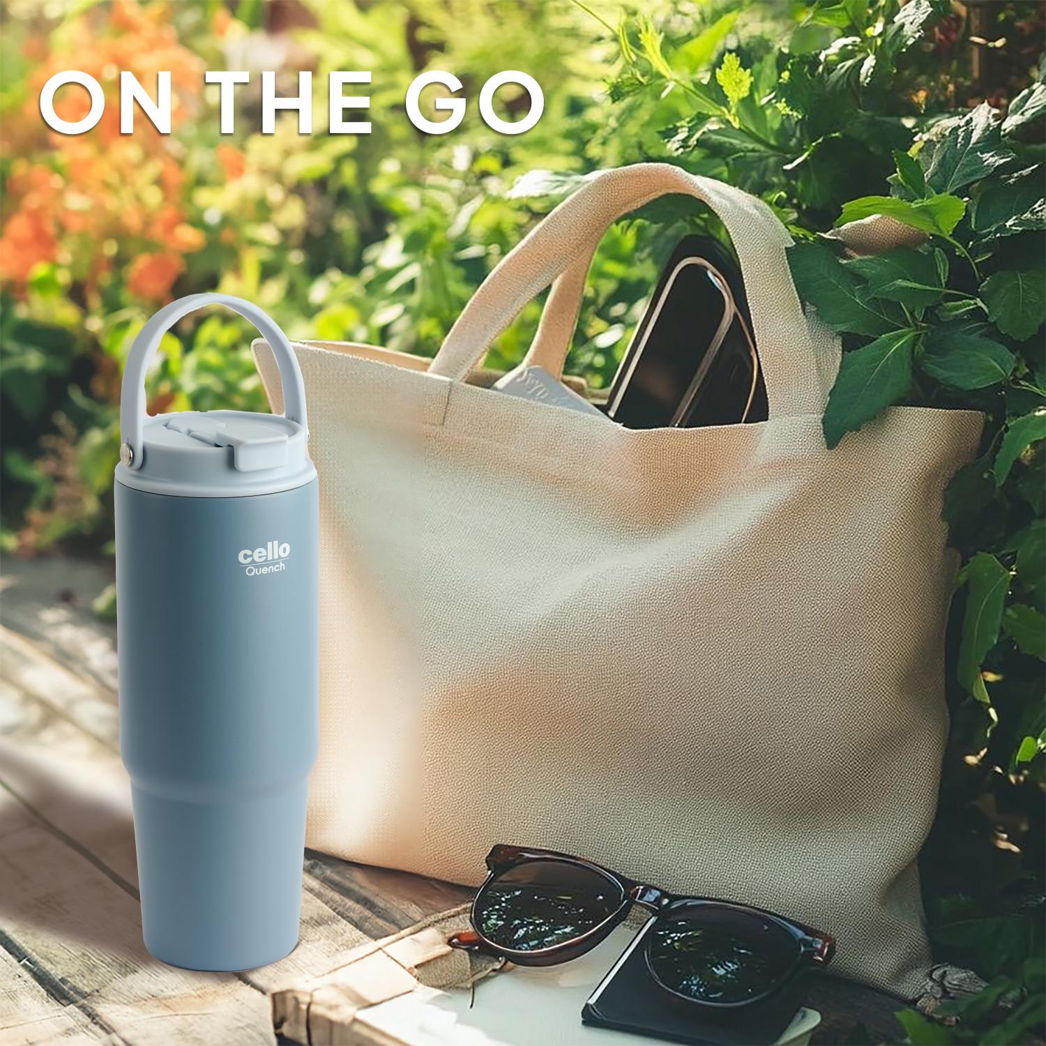 Quench Go Insulated Travel Tumbler with Lid and Straw Grey / 850ml