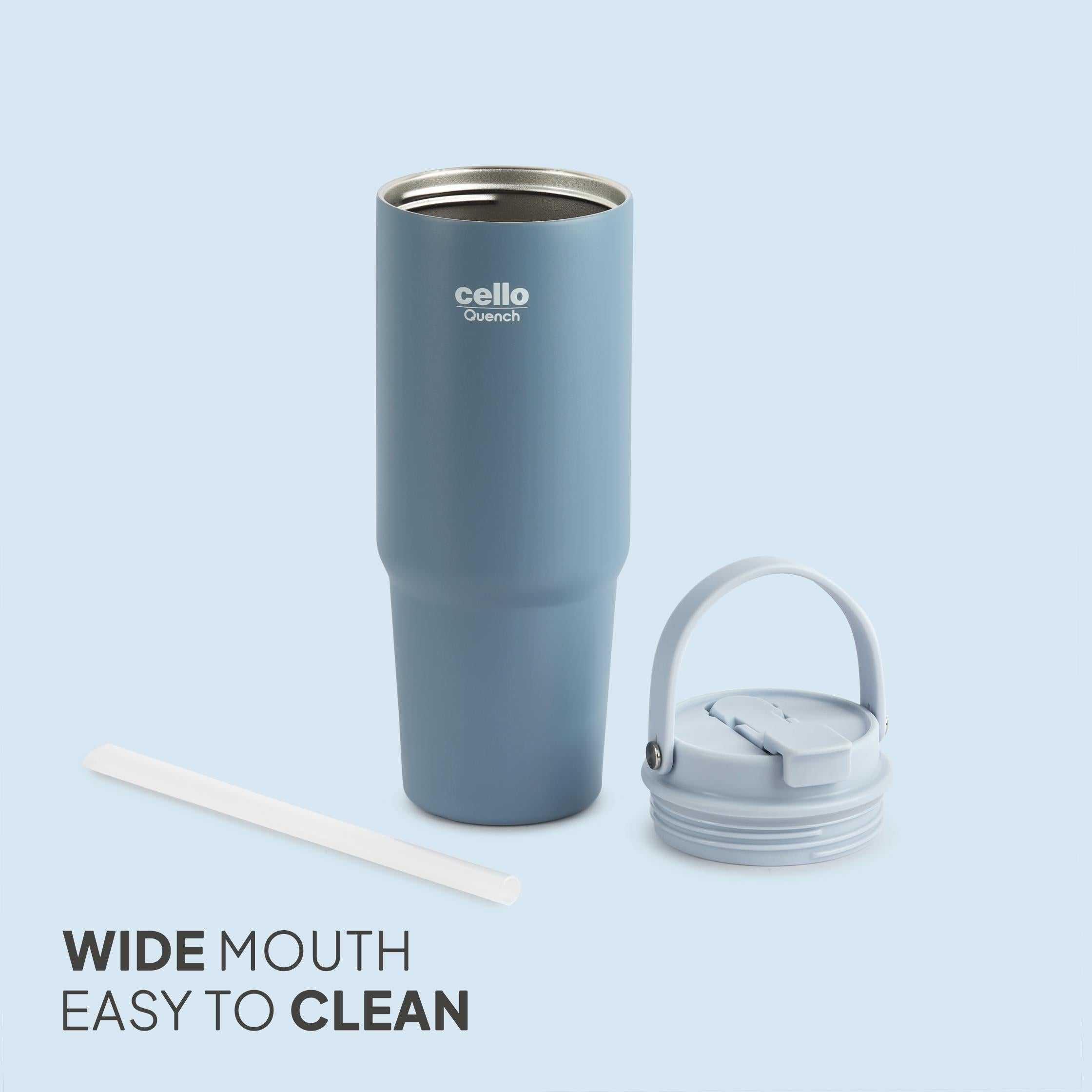 Quench Go Insulated Travel Tumbler with Lid and Straw Grey / 850ml