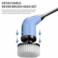 Telescopic Electric Spin Scrubber Blue