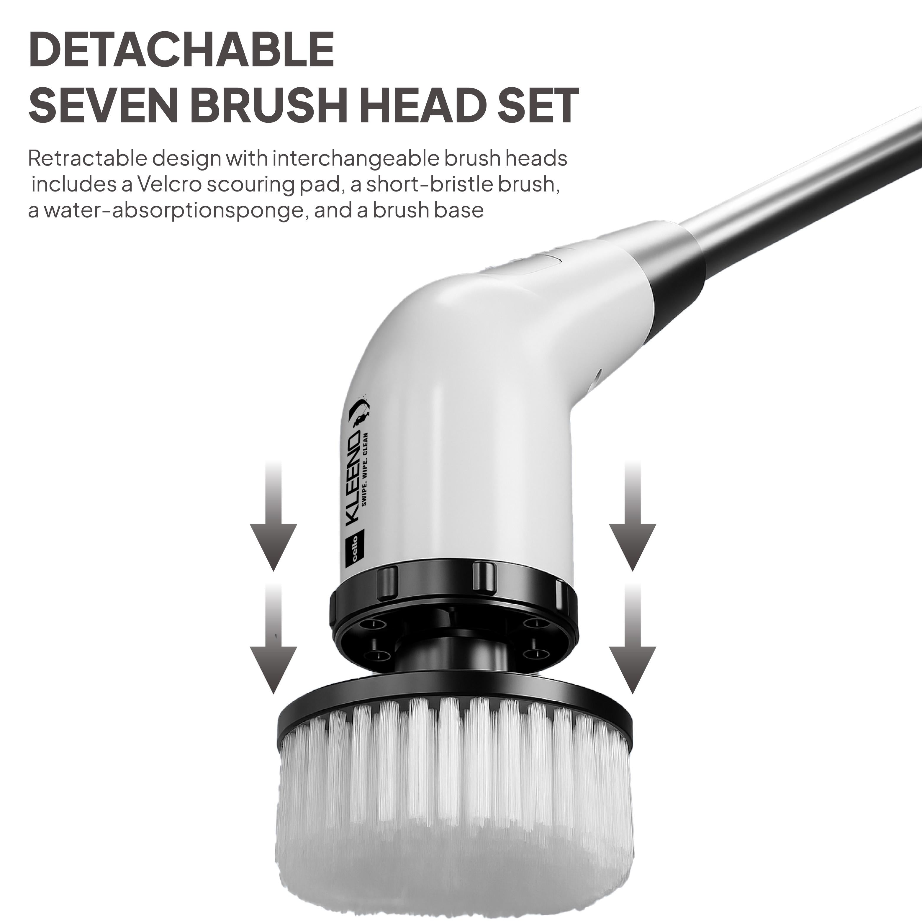 Telescopic Electric Spin Scrubber White