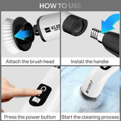 Telescopic Electric Spin Scrubber White
