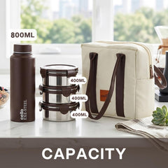 Urban Bite Stainless Steel Lunch Box, Set of 6
