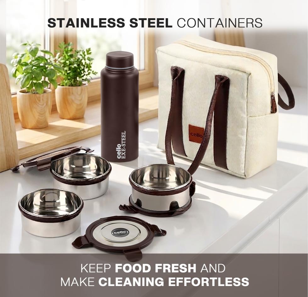 Urban Bite Stainless Steel Lunch Box, Set of 6