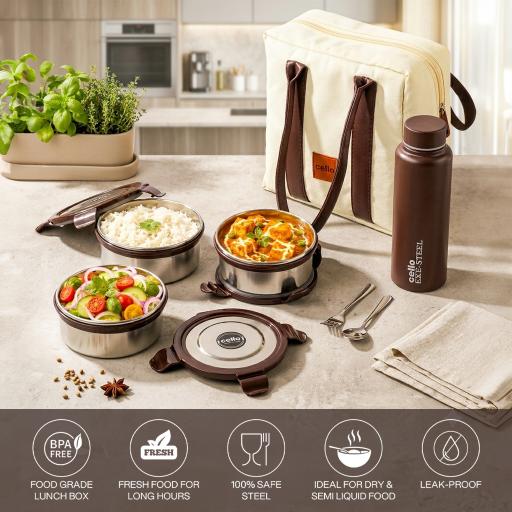Urban Bite Stainless Steel Lunch Box, Set of 6