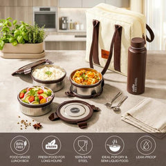 Urban Bite Stainless Steel Lunch Box, Set of 6