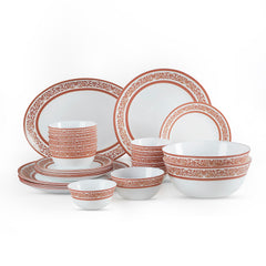 Solitaire Opalware Dinner Set, Rosso 27 Pcs