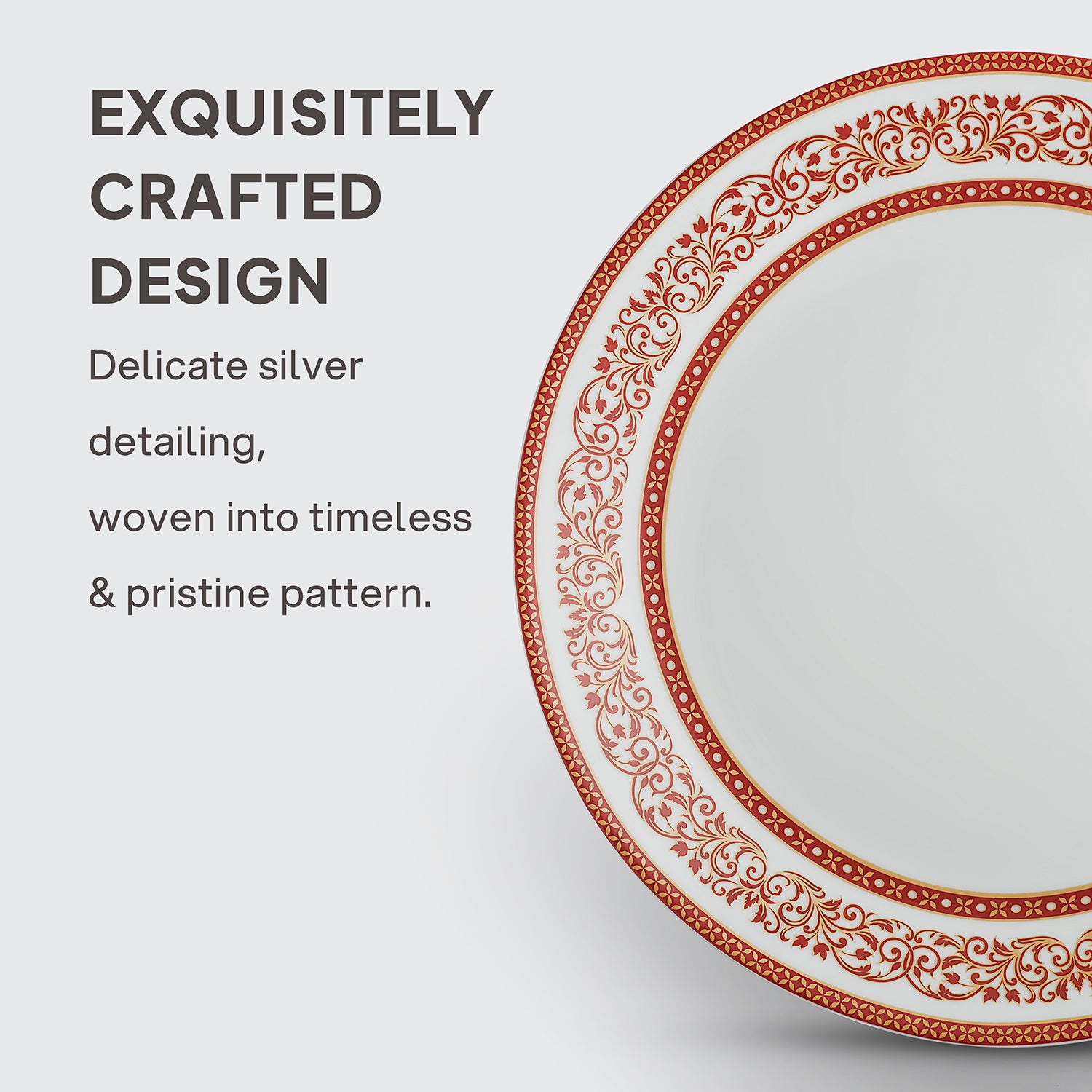 Solitaire Opalware Dinner Set, Rosso 27 Pcs