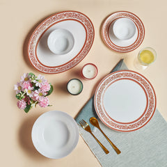 Solitaire Opalware Dinner Set, Rosso 27 Pcs