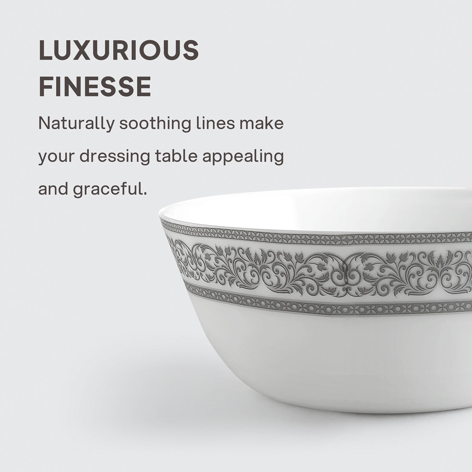 Solitaire Opalware Dinner Set, Argento 27 Pcs