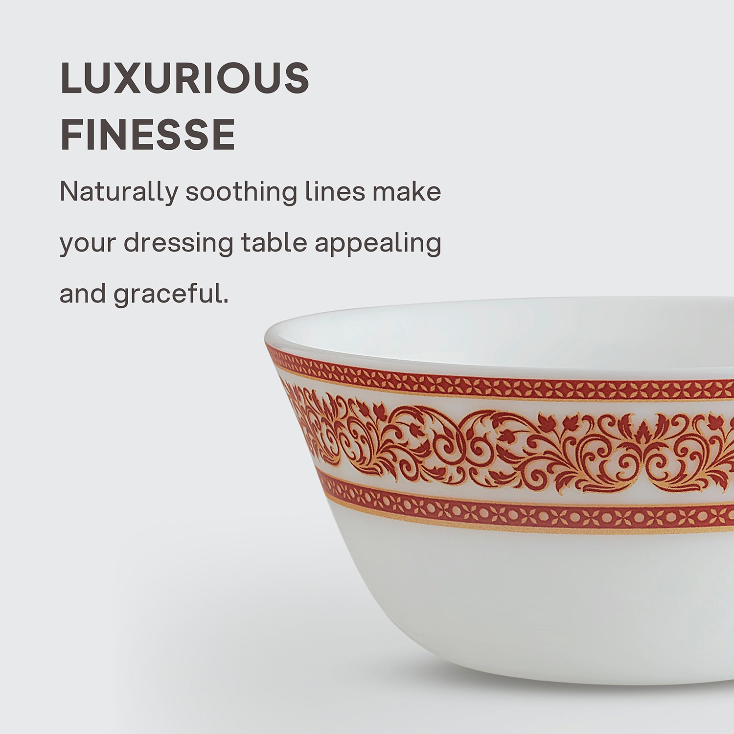 Solitaire Opalware Dinner Set, Rosso 35 Pcs