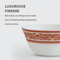 Solitaire Opalware Dinner Set, Rosso 35 Pcs