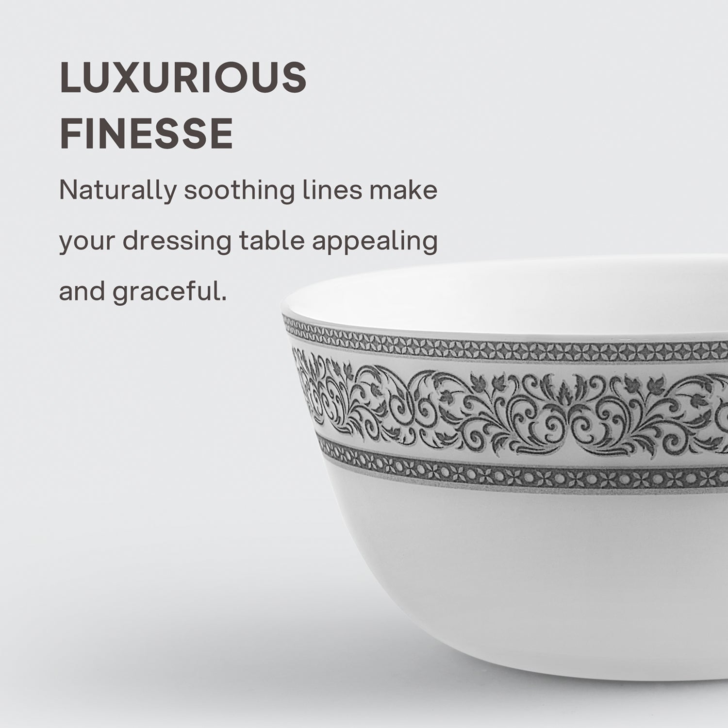 Solitaire Opalware Dinner Set, Argento 35 Pcs