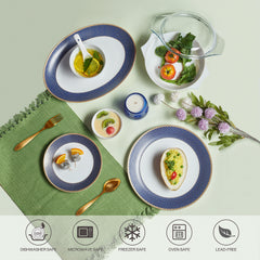 Solitaire Opalware Dinner Set, Sapphire 35 Pcs