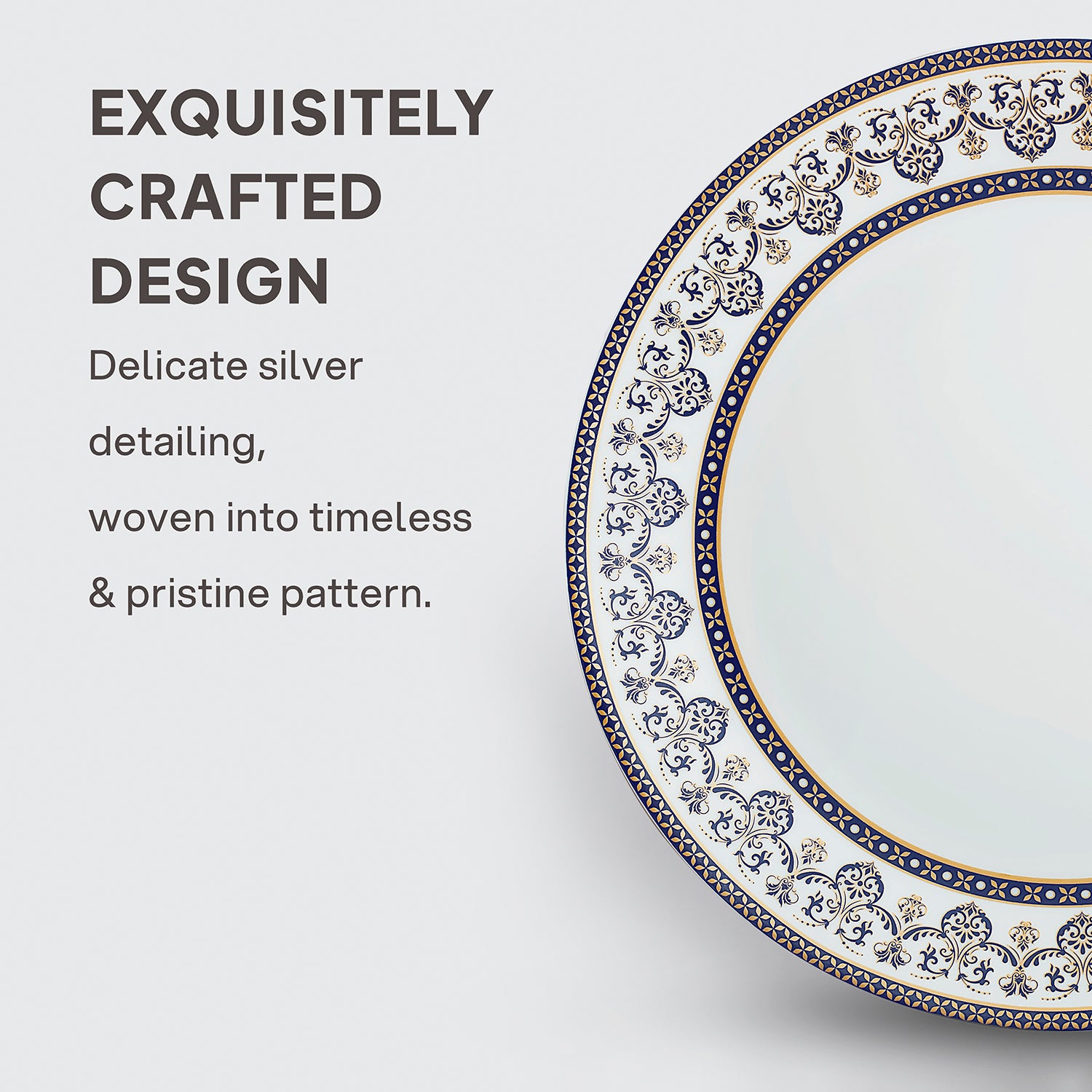 Solitaire Opalware Dinner Set,  Blu 27 Pcs