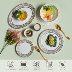 Solitaire Opalware Dinner Set,  Blu 27 Pcs