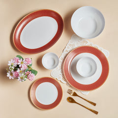 Solitaire Opalware Dinner Set,  Ruby 27 Pcs