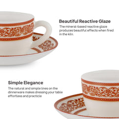 Solitaire Cup & Saucer 12 pcs- Rosso 12 Pcs