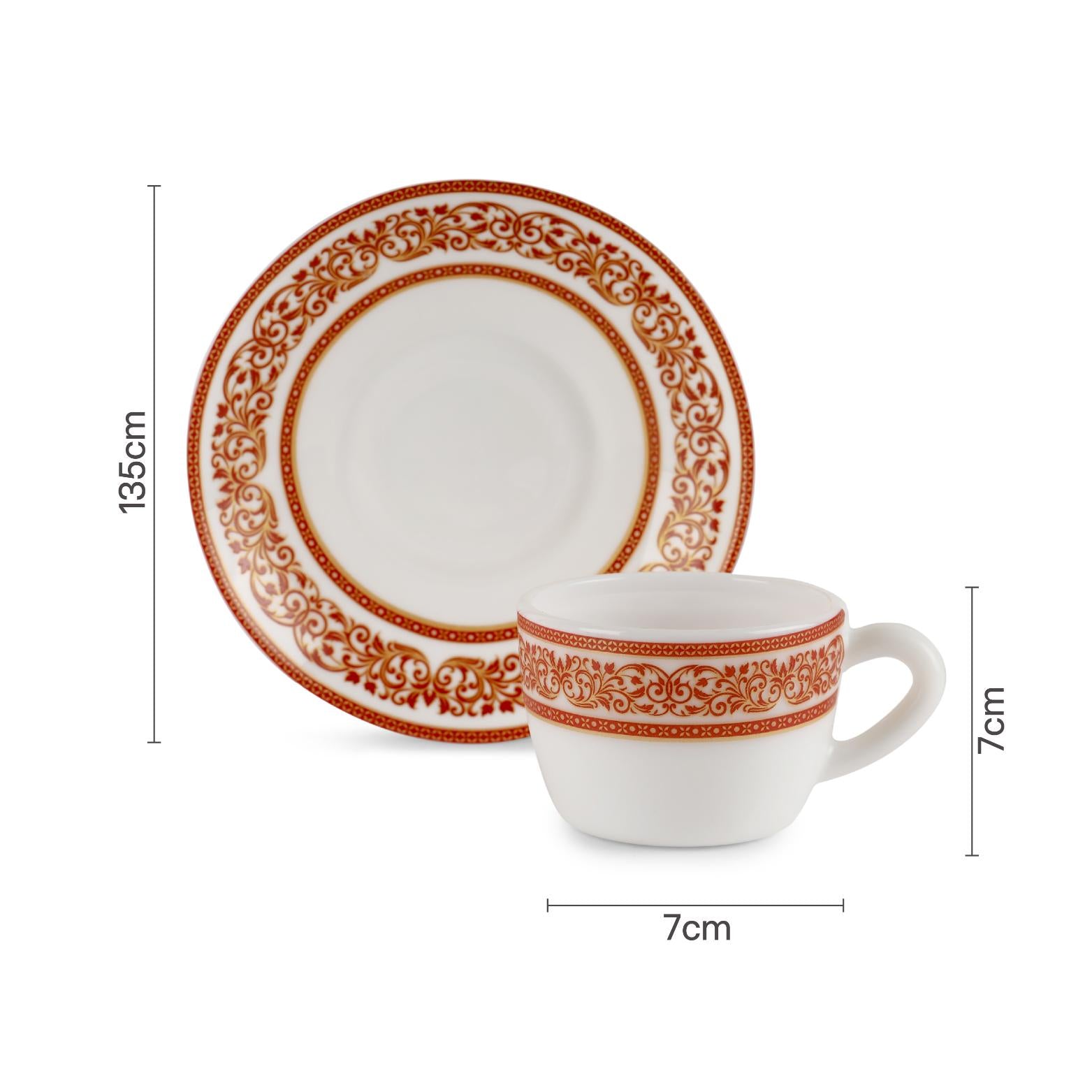 Solitaire Cup & Saucer 12 pcs- Rosso 12 Pcs