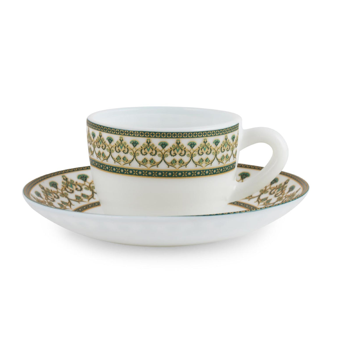 Solitaire Cup & Saucer- Verde 6 Pcs