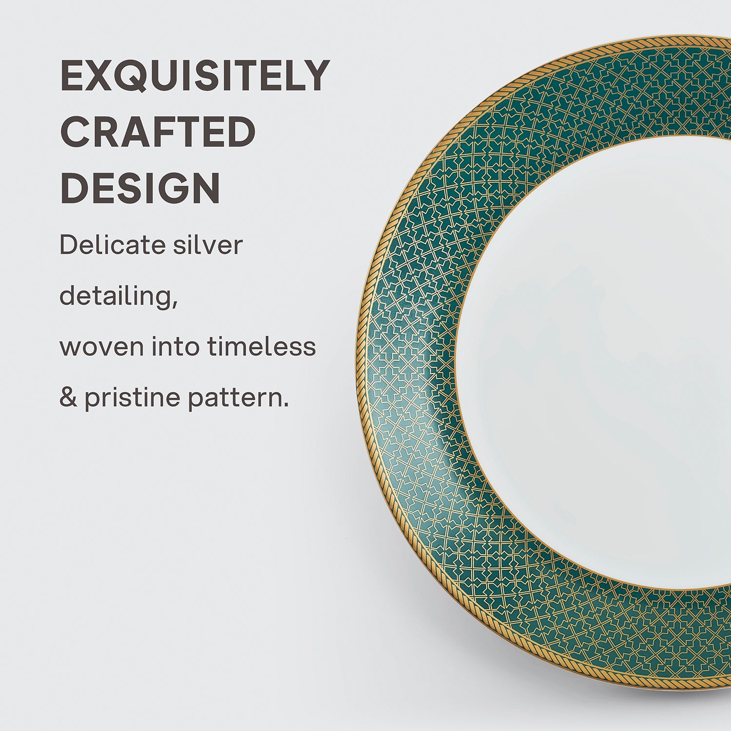 Solitaire Opalware Dinner Set,  Emerald 27 Pcs