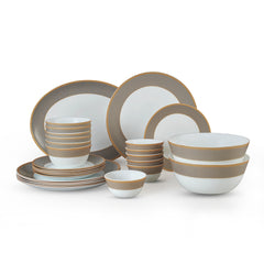 Solitaire Opalware Dinner Set, Moon Stone 27 Pcs