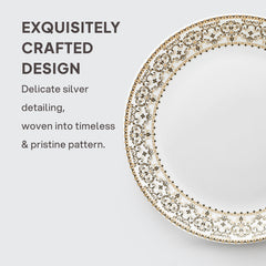 Solitaire Opalware Dinner Set, Ornate Gold 27 Pcs
