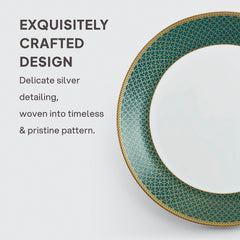 Solitaire Opalware Dinner Set,  Emerald 35 Pcs