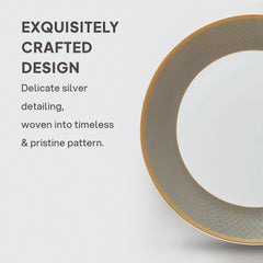 Solitaire Opalware Dinner Set, Moon Stone 35 Pcs