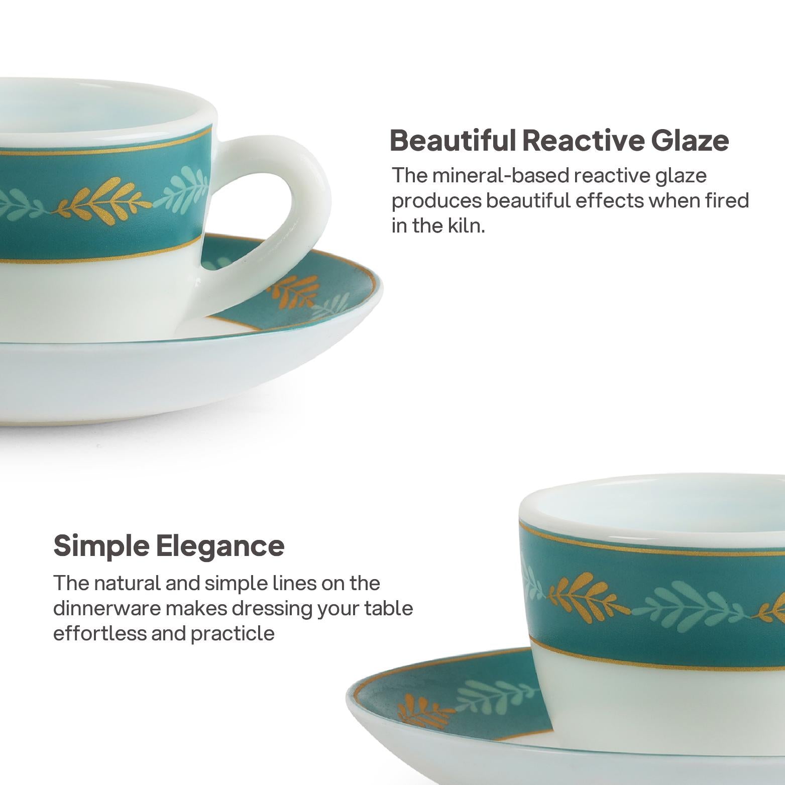 Ariana Premium Cup & Saucer 12pcs, Blue Madison 12 Pcs