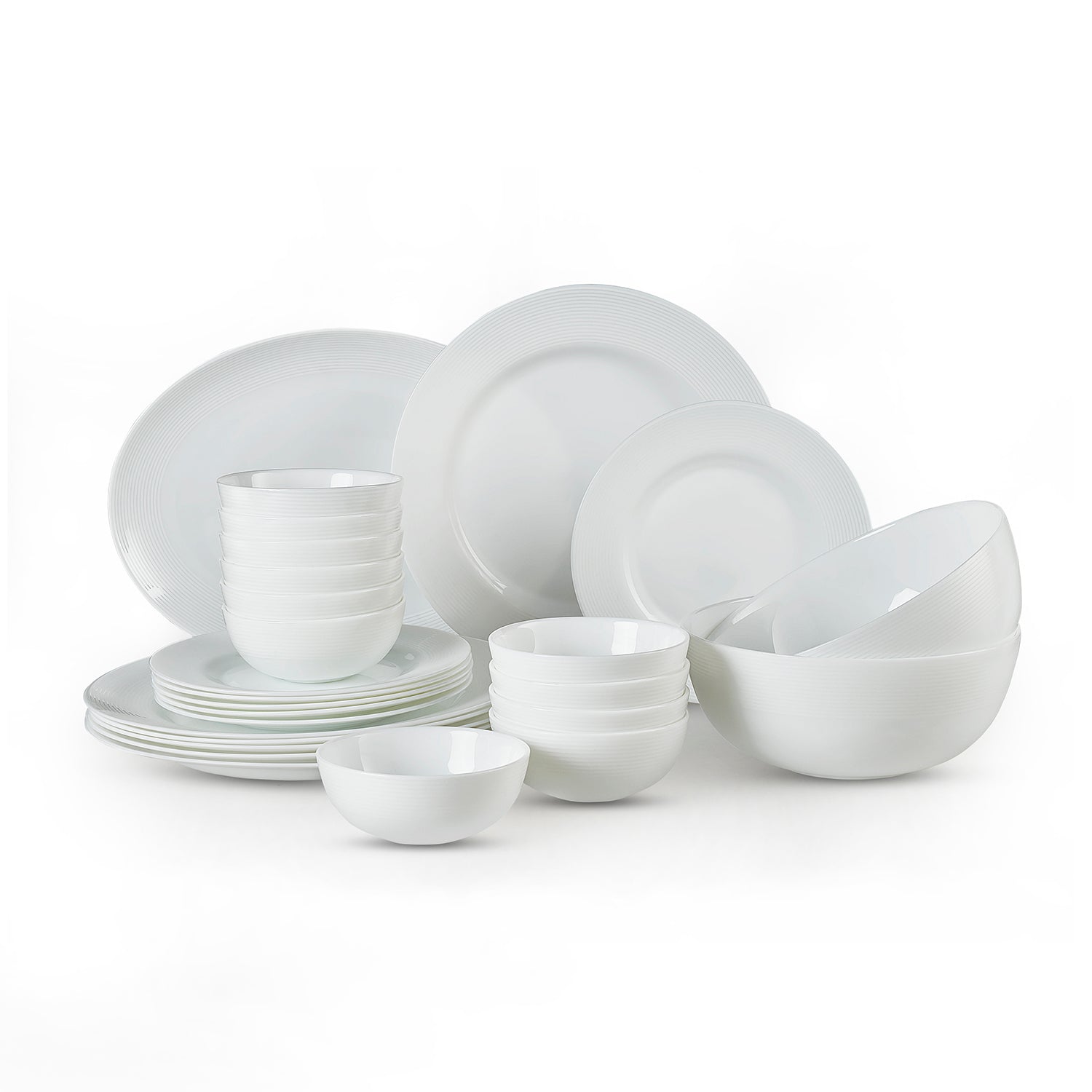 Feather Plus Opalware Dinner Set, Elegance 27 Pcs